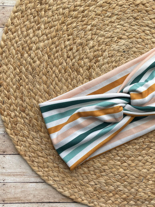 Sunrise Stripe Knit Twist Headband