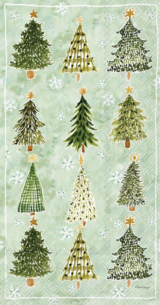 Paper Guest Towels Christmas Tree Pattern