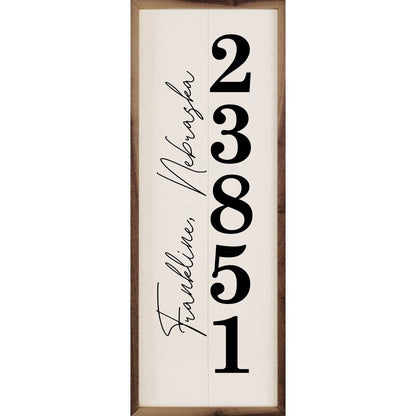 Personalized Zip City State Vertical Artwork