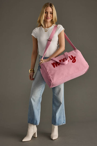 Pink & Red Merry Duffel