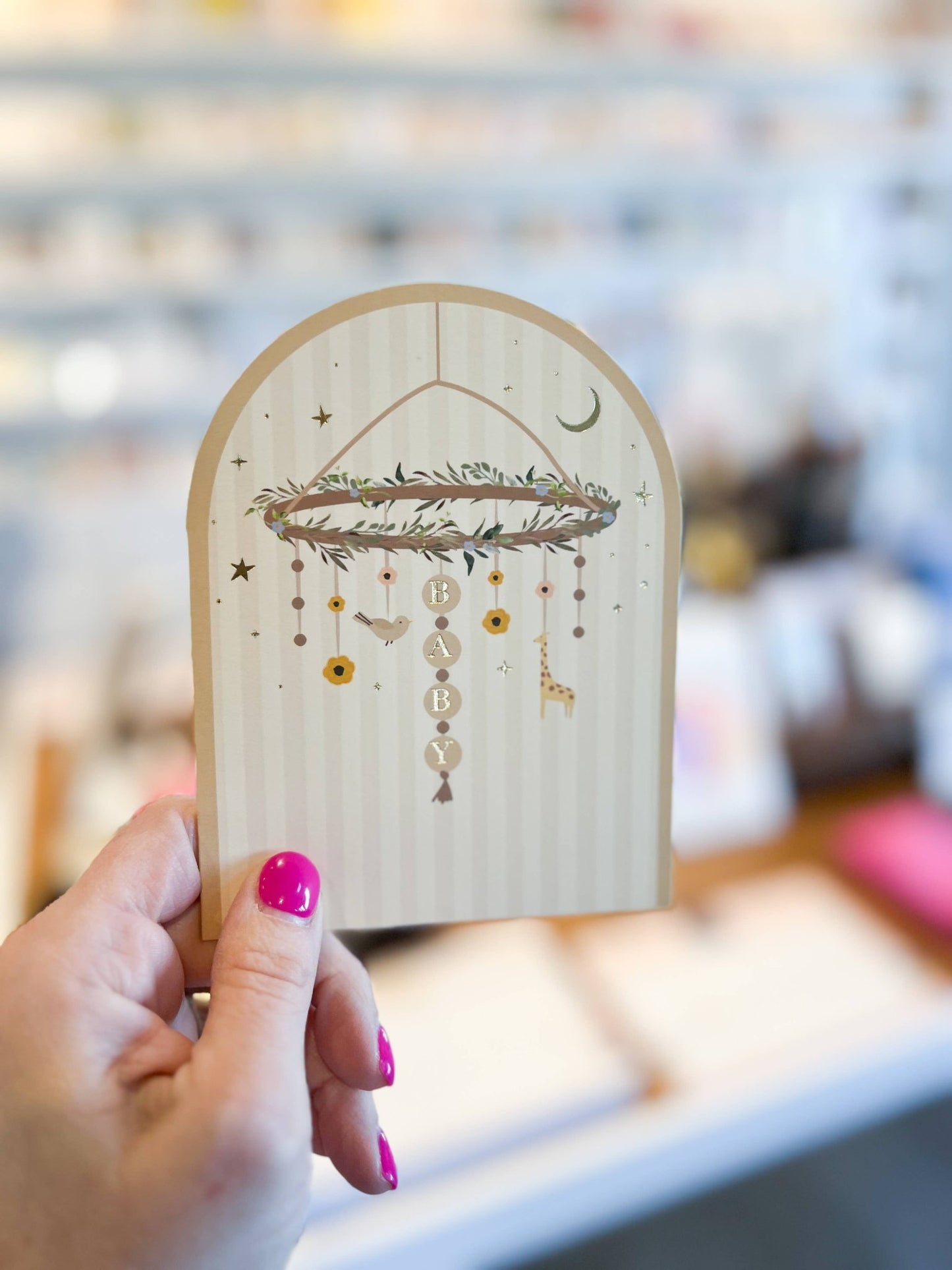 Baby Mobile Arch Greeting Card - La Vie Est Belle
