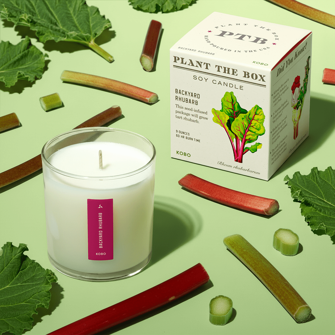 Backyard Rhubarb - Plant the Box Candle - 9oz. - La Vie Est Belle