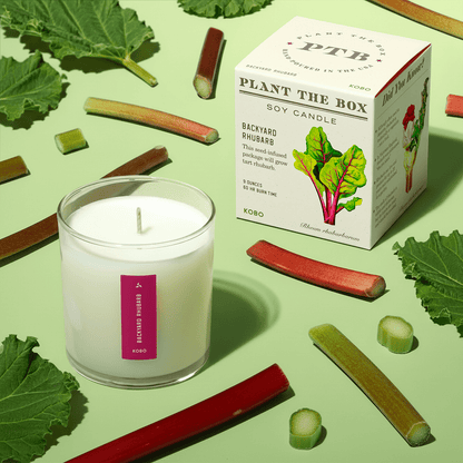 Backyard Rhubarb - Plant the Box Candle - 9oz. - La Vie Est Belle