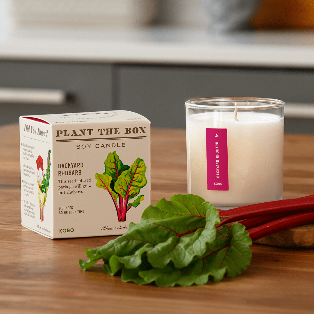 Backyard Rhubarb - Plant the Box Candle - 9oz. - La Vie Est Belle