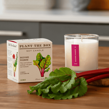 Backyard Rhubarb - Plant the Box Candle - 9oz. - La Vie Est Belle