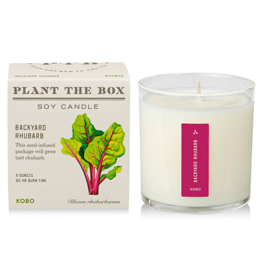 Backyard Rhubarb - Plant the Box Candle - 9oz. - La Vie Est Belle