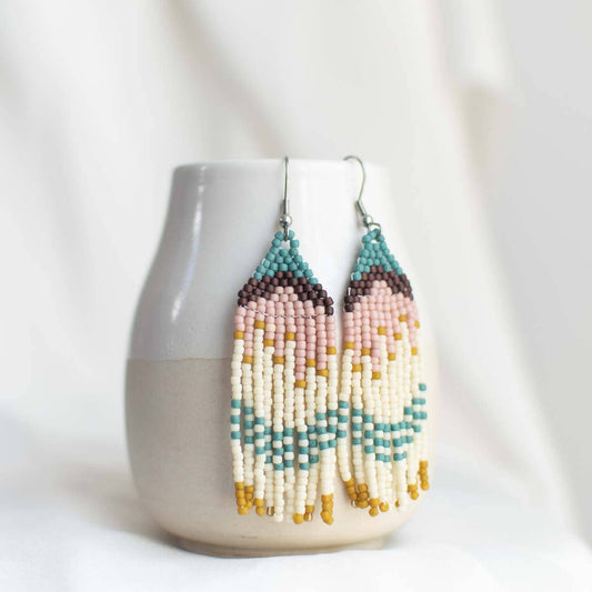 Beaded Fringe Earrings in Fuente - La Vie Est Belle