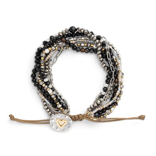 Beaded Love Bracelet - Black - La Vie Est Belle