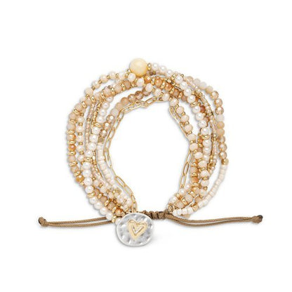 Beaded Love Bracelet - Champagne - La Vie Est Belle