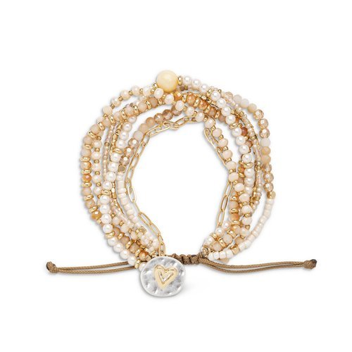 Beaded Love Bracelet - Champagne - La Vie Est Belle