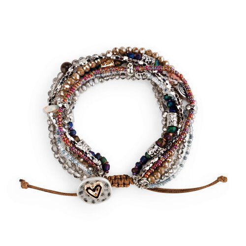 Beaded Love Bracelet - Gray - La Vie Est Belle