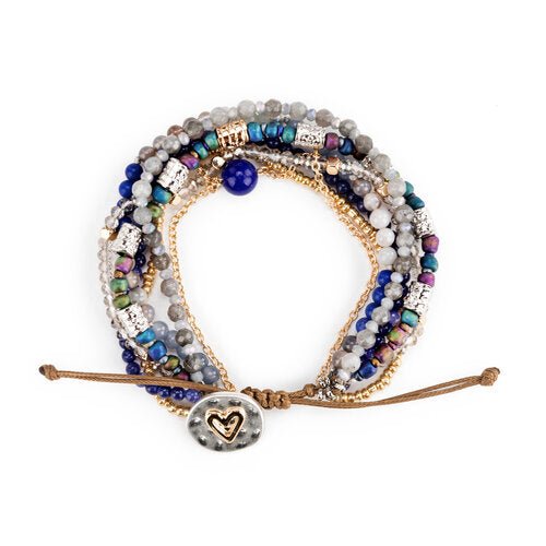 Beaded Love Bracelet - Indigo - La Vie Est Belle