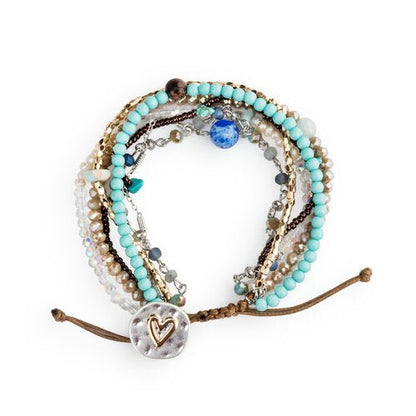 Beaded Love Bracelet - Turquoise - La Vie Est Belle
