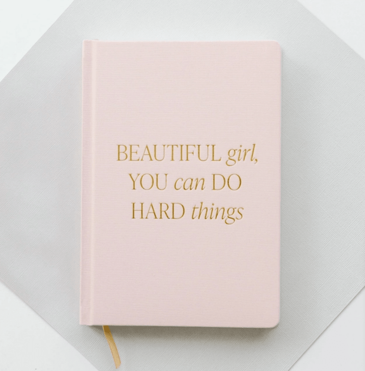 Beautiful Girl Light Pink Fabric Journal - La Vie Est Belle