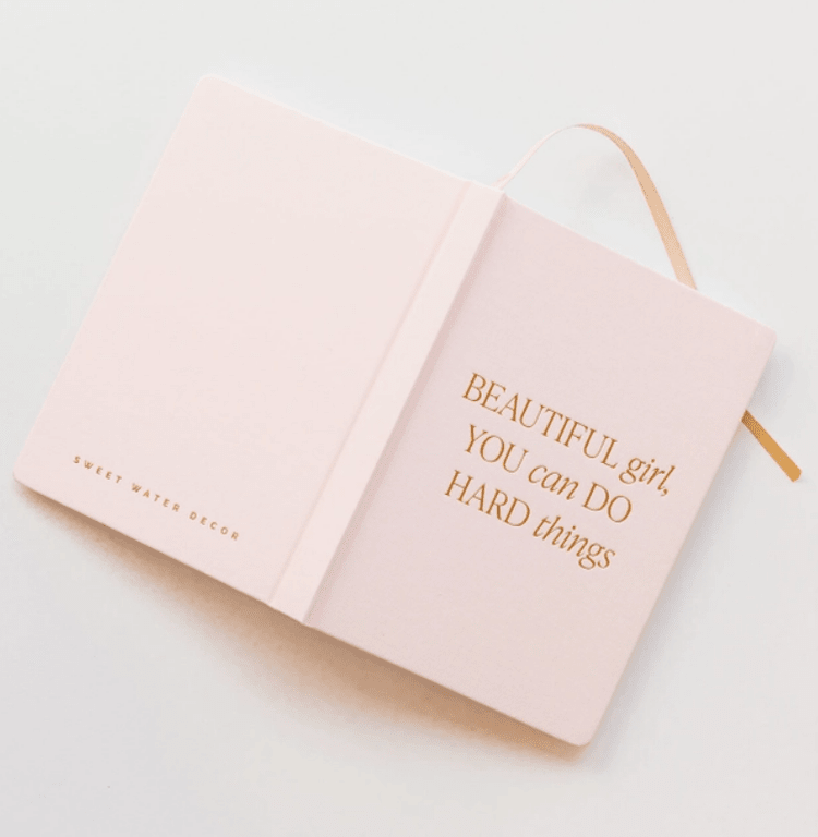 Beautiful Girl Light Pink Fabric Journal - La Vie Est Belle