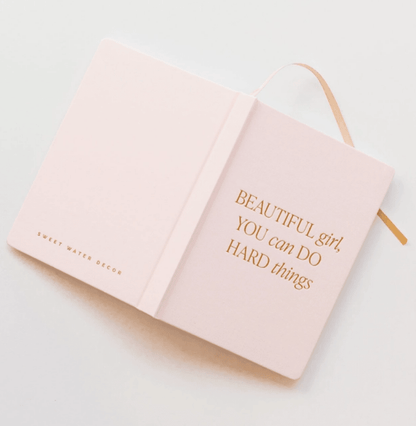Beautiful Girl Light Pink Fabric Journal - La Vie Est Belle