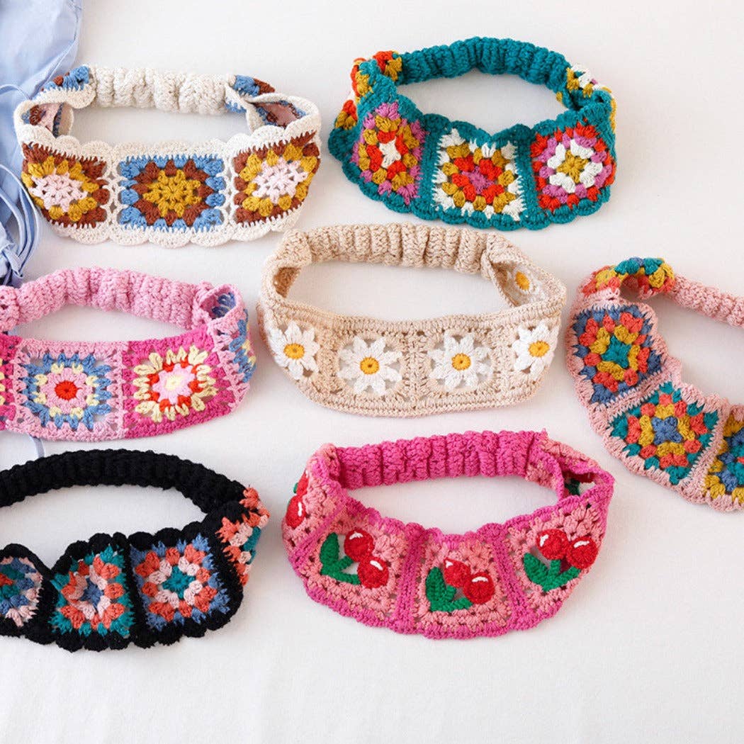 Beige Floral Knit Headband - La Vie Est Belle