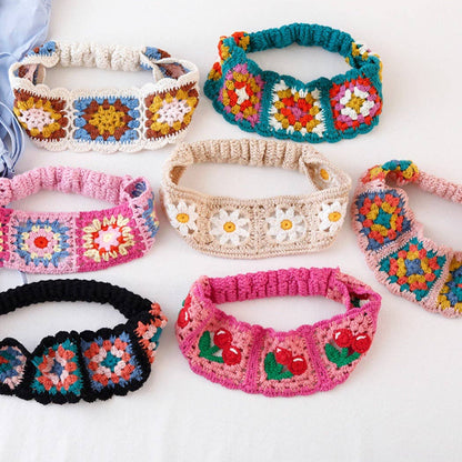 Beige Floral Knit Headband - La Vie Est Belle
