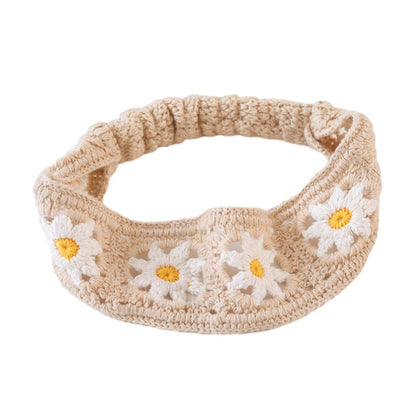 Beige Floral Knit Headband - La Vie Est Belle