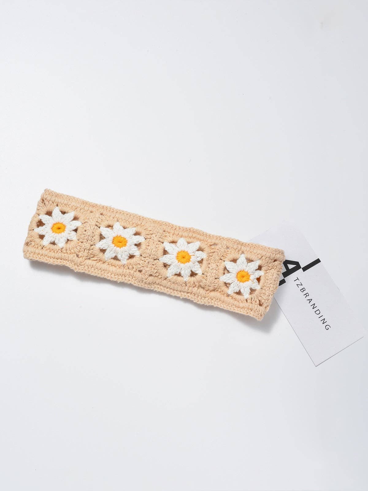 Beige Floral Knit Headband - La Vie Est Belle