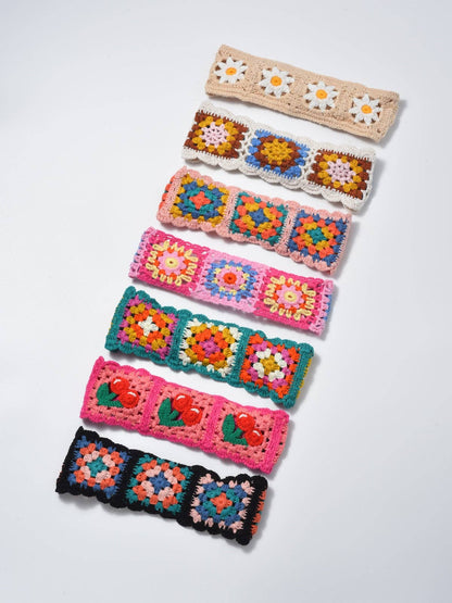 Beige Floral Knit Headband - La Vie Est Belle