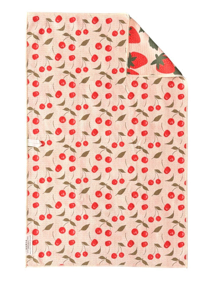 Berries & Cherries: Reversible Hand Towel - La Vie Est Belle