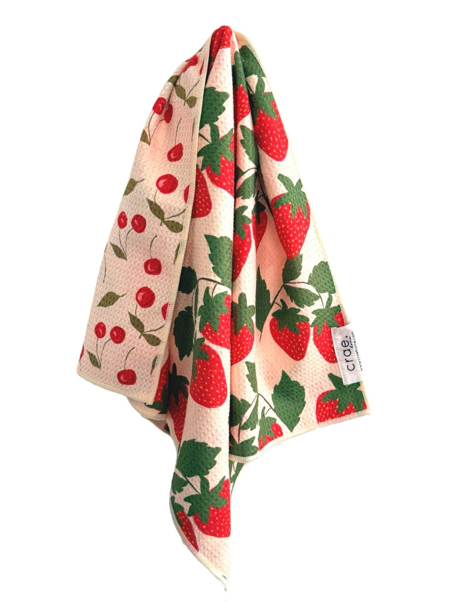 Berries & Cherries: Reversible Hand Towel - La Vie Est Belle