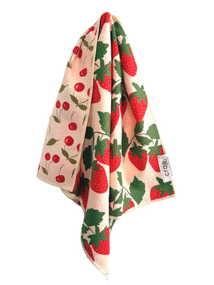 Berries & Cherries: Reversible Hand Towel - La Vie Est Belle
