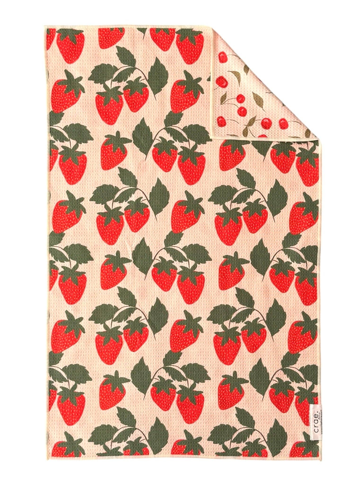 Berries & Cherries: Reversible Hand Towel - La Vie Est Belle