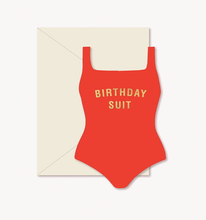 Birthday Suit Flat Greeting Card - La Vie Est Belle