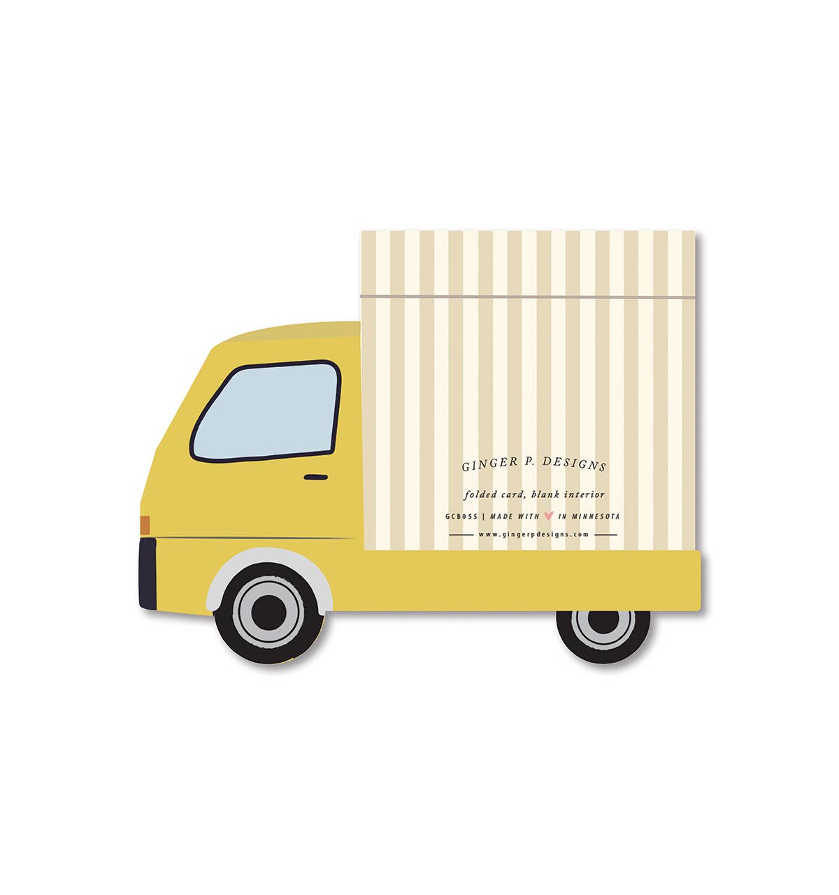 Birthday Truck die - cut folded Greeting Card - La Vie Est Belle