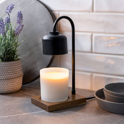 Black & Wood Arched Candle Warmer Lamp - La Vie Est Belle