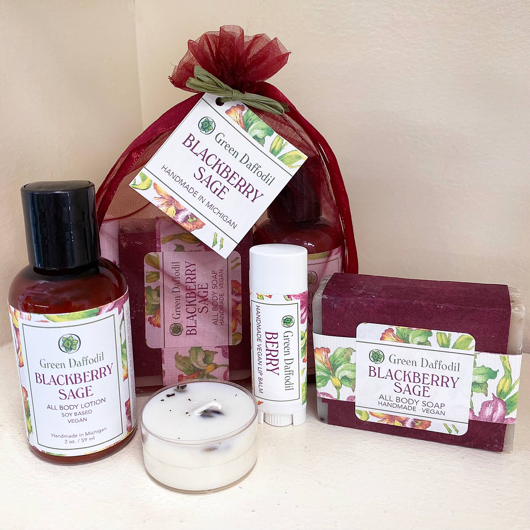Blackberry Sage Organdy Quartet Gift Set - La Vie Est Belle