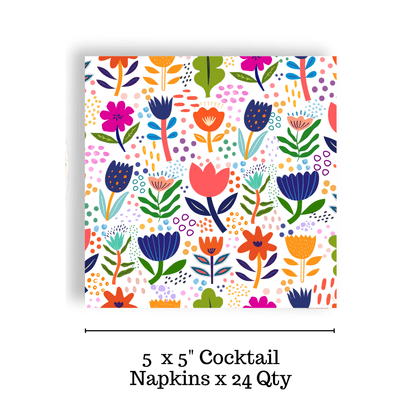 Blossoming Medley Cocktail Napkins (24 - Count) - La Vie Est Belle