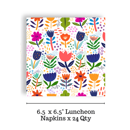 Blossoming Medley Luncheon Napkins (24 - count) - La Vie Est Belle