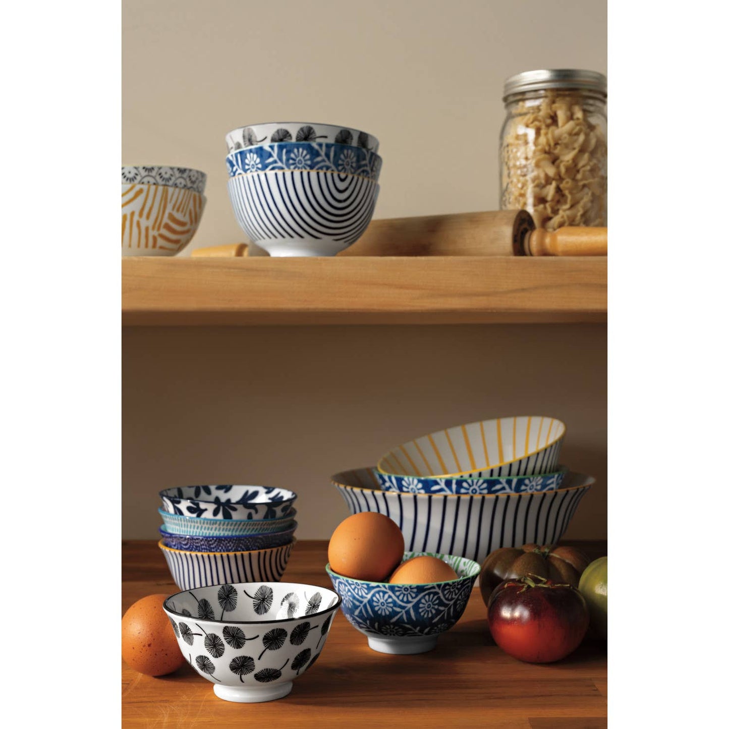 Blue Red Dash Stamped Bowl 3.5 inch - La Vie Est Belle