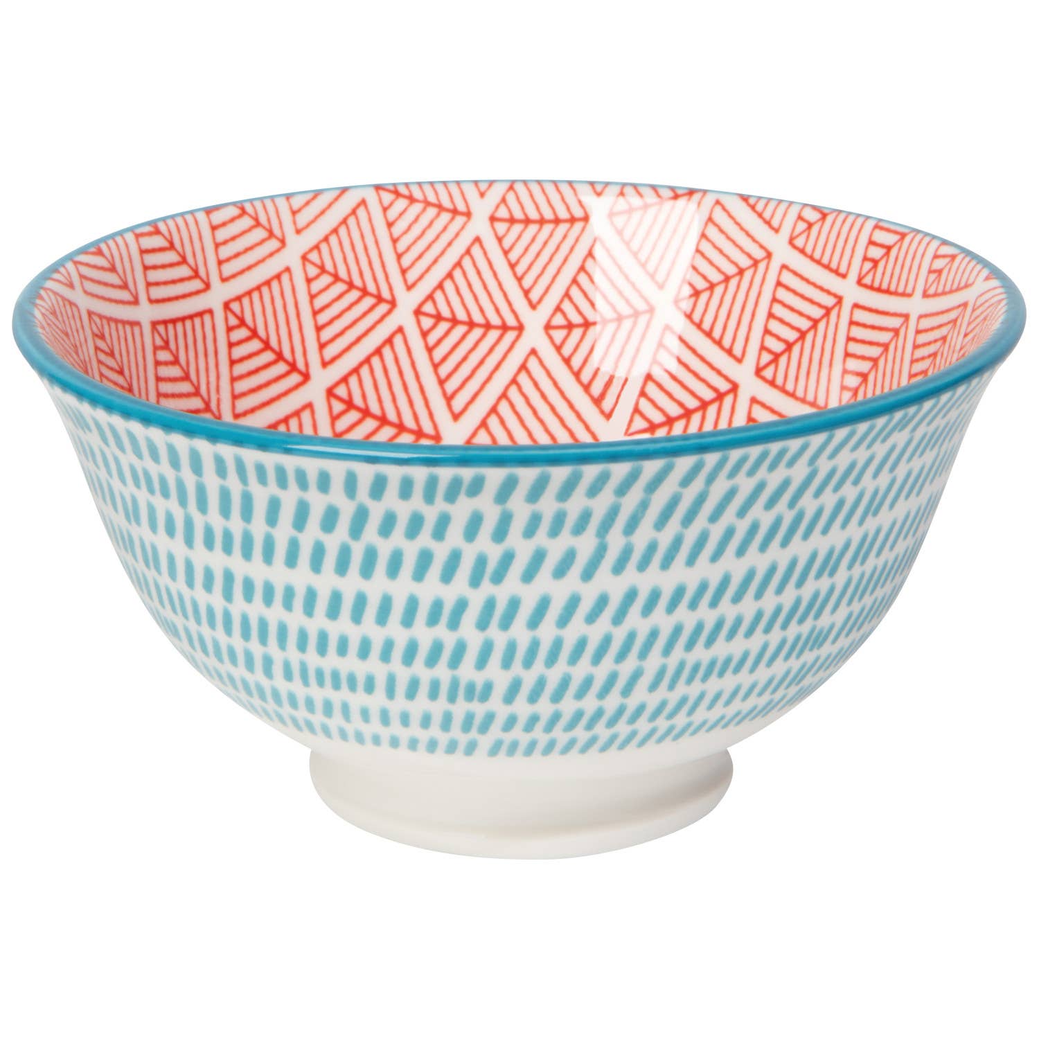 Blue Red Dash Stamped Bowl 3.5 inch - La Vie Est Belle