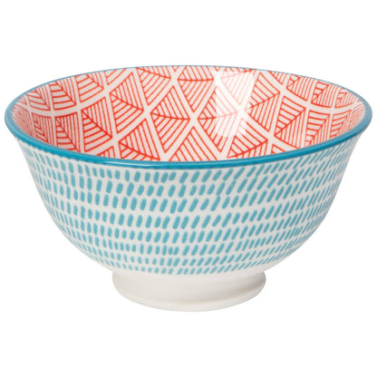 Blue Red Dash Stamped Bowl 3.5 inch - La Vie Est Belle