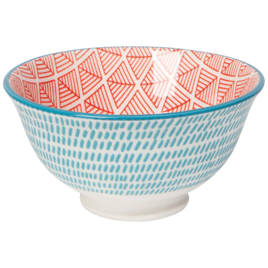 Blue Red Dash Stamped Bowl 3.5 inch - La Vie Est Belle