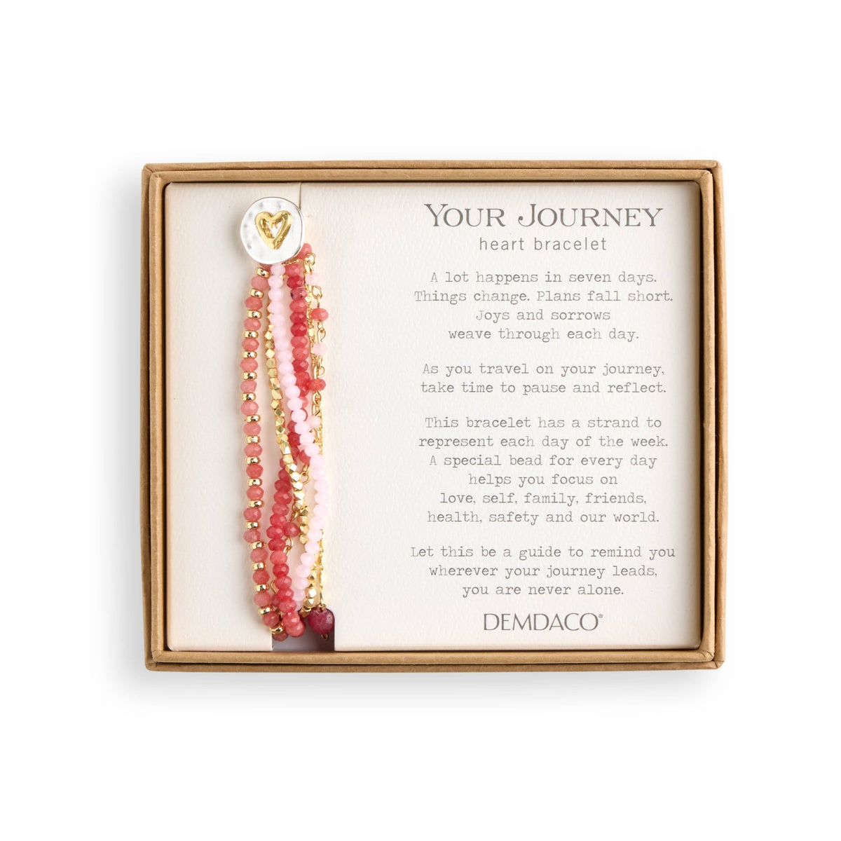 Blush Pink Beaded Love Bracelet - 7in - La Vie Est Belle
