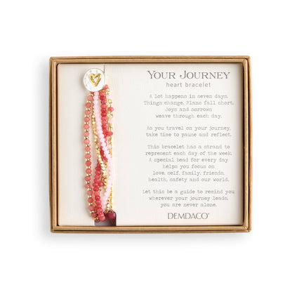 Blush Pink Beaded Love Bracelet - 7in - La Vie Est Belle