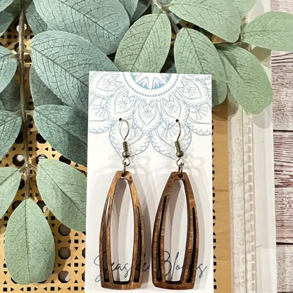 Boho Maple Wood Hand Painted Lightweight Maple Wood Earring - La Vie Est Belle