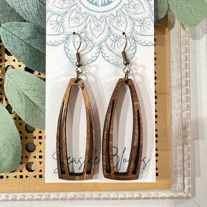 Boho Maple Wood Hand Painted Lightweight Maple Wood Earring - La Vie Est Belle