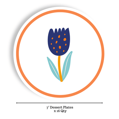 Bold Botanical Apps & Dessert Paper Plates (16 - Count) - La Vie Est Belle