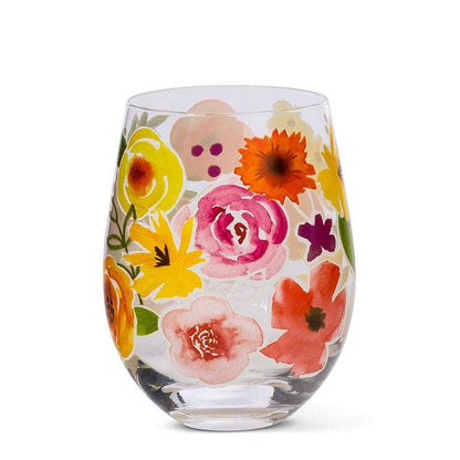 Bold Floral Wine Glass (14oz) - La Vie Est Belle