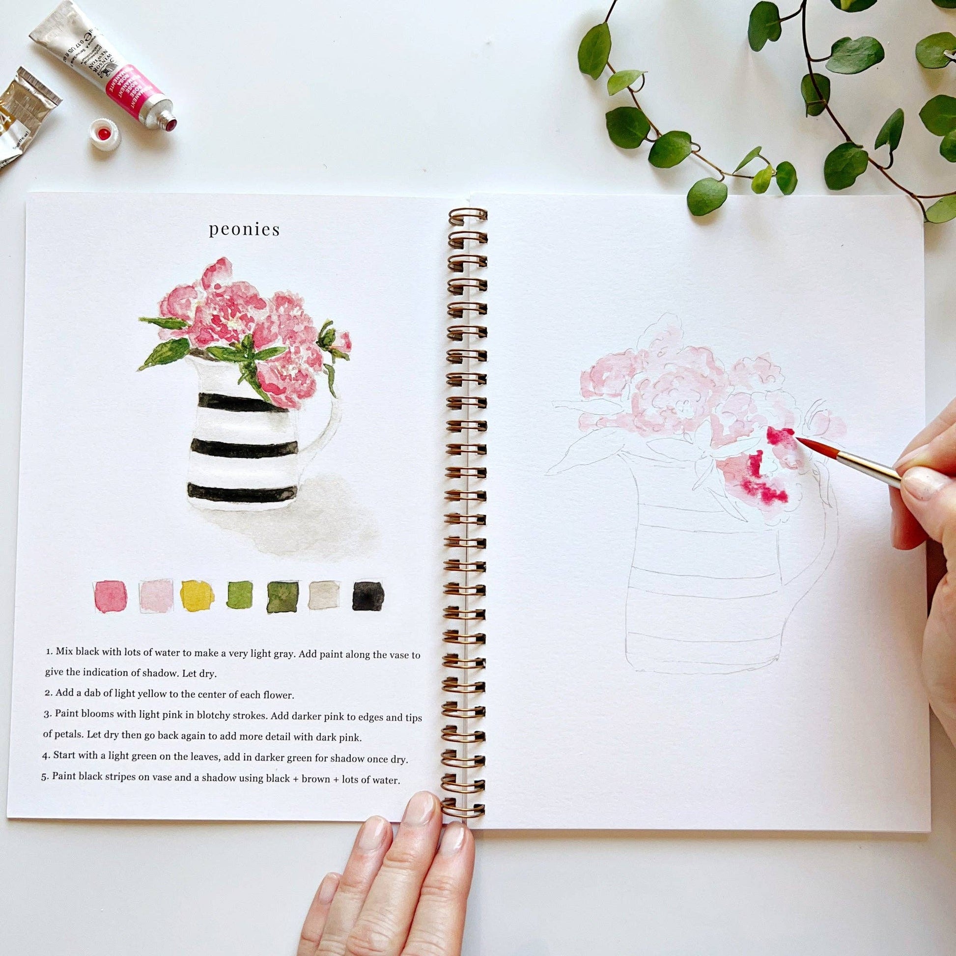 Bouquets Watercolor Workbook - La Vie Est Belle