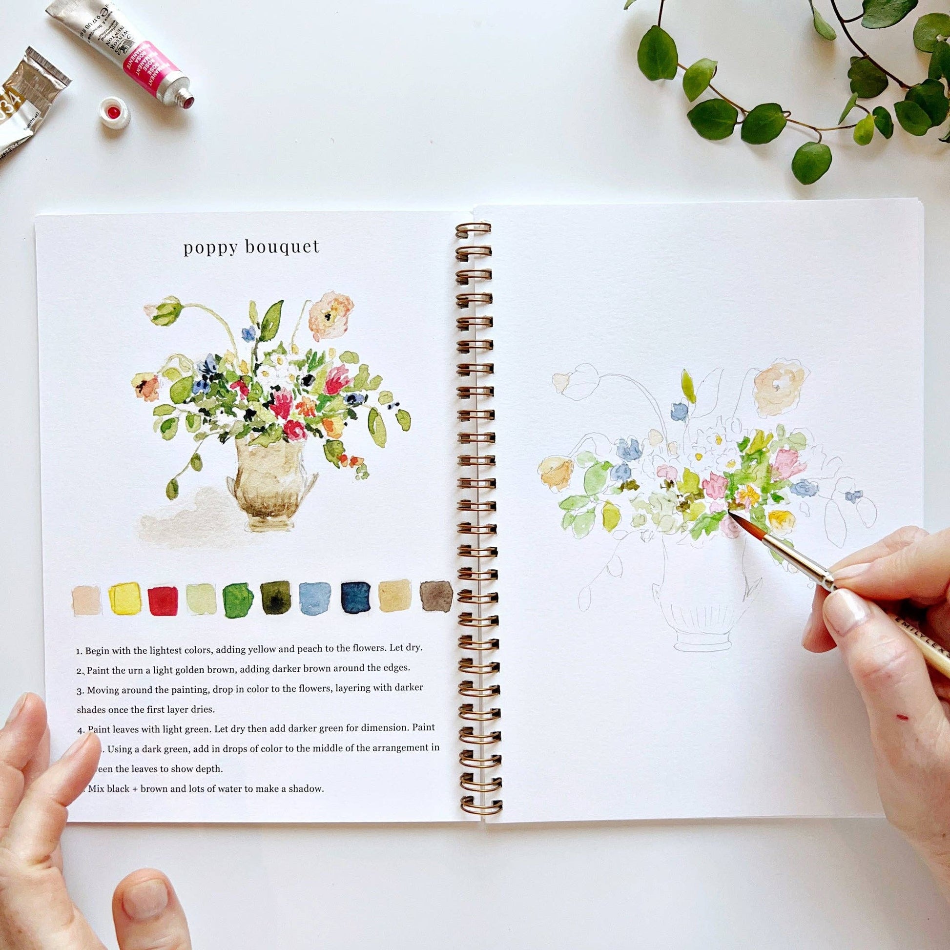 Bouquets Watercolor Workbook - La Vie Est Belle