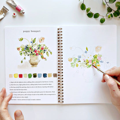 Bouquets Watercolor Workbook - La Vie Est Belle