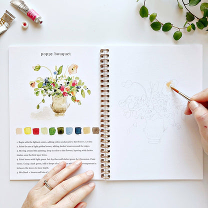 Bouquets Watercolor Workbook - La Vie Est Belle