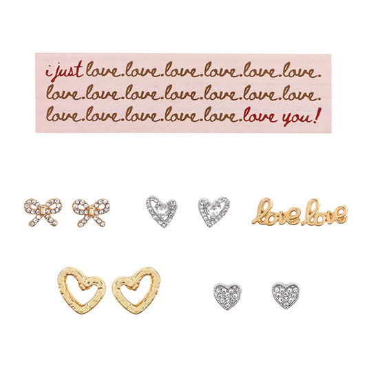 Boxed Earring Set - Hearts - La Vie Est Belle